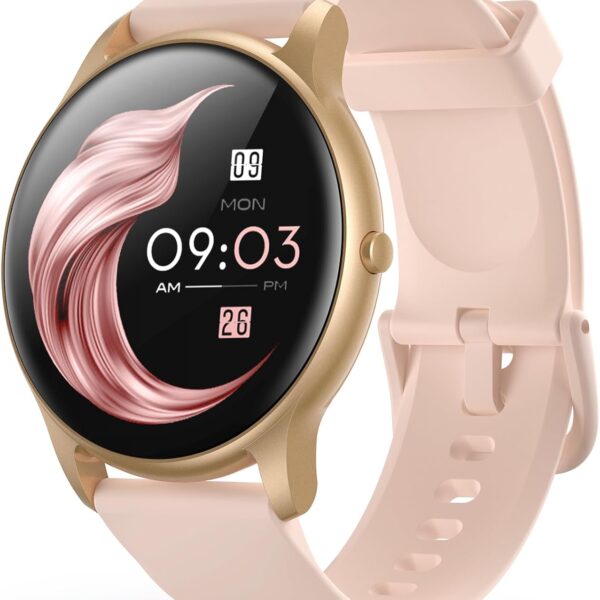 IP68 Waterproof Fitness Tracker Watch Heart Rate Monitor Pedometer Sleep Monitor Smartwatch for Women, Rose Gold