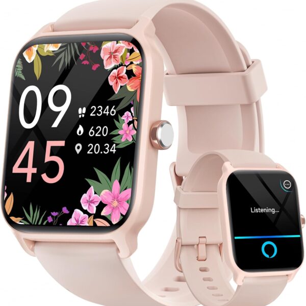Smart Watch for Women Android & iPhone, Alexa Built-in [1.8" HD Screen] IP68 Waterproof Fitness Watch with Bluetooth Call (Answer/Make), Heart Rate/Sleep/SpO2 Monitor, 105 Sports Trackers