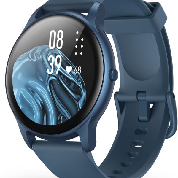 Men and Women IP68 Waterproof Activity Tracker Smartwatch with Full Touch Color Screen Heart Rate Monitor- Blue - LW11- Bluetooth