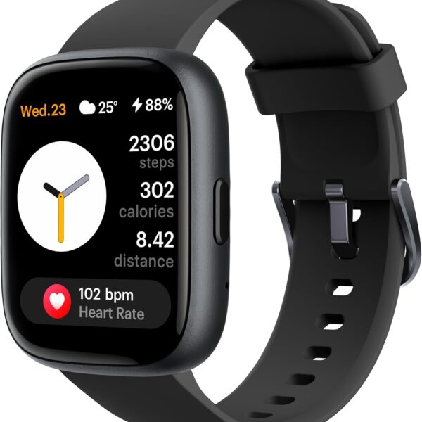 Smart Watch for Women Men, Alexa Built-in, Answer/Make Calls, 1.83" Fitness Tracker Watch with Heart Rate Monitor, Sleep Tracker, Pedometer, IP68 Waterproof Smartwatch Compatible Android iOS