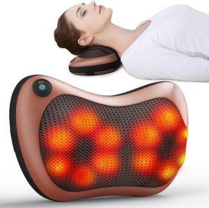 Massage Pillow Neck Back Massager with Heat, Shiatsu Deep Kneading