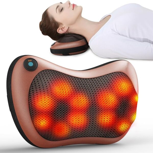 Massage Pillow Neck Back Massager with Heat, Shiatsu Deep Kneading