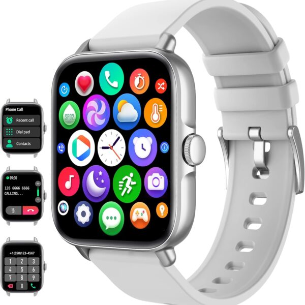 Smart Watch with Phone Function, Make/Answer Call AI Voice Control, Smartwatch with 28 Sport Modes Pedometer Blood Oxygen Heart Rate Sleep Monitor, Fitness watch for Android and IOS Phones Men Women